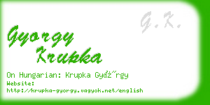 gyorgy krupka business card